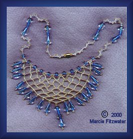 net necklace with drops