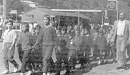 School children marching on Anzac Day 1995