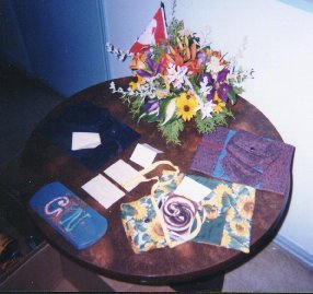 Table Display from our Convention of 3 Tarot Reading Cloth Sets custom made by Arcane Accessories