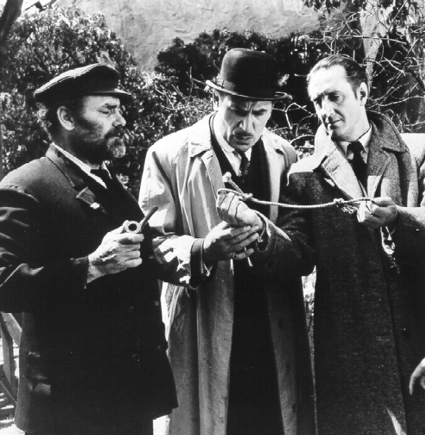 Jack Brady with Inspector Lestrade and Sherlock Holmes