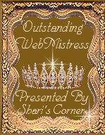 Shari's Outstanding WebMistress Award, Jan 19/01