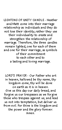 Unity Candle, Lords Prayer
