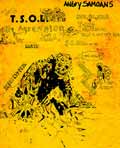TSOL, T-Bird Rollerdrome,
1982, Found flyer on floor at Galaxy, hence stepped on appearance