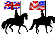 western horse USA & english horse UK Flags