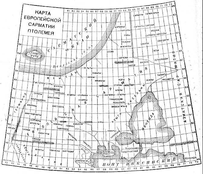 Karta Evropejskoj Sarmatii Ptolemeja