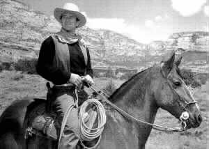 Banner with John Wayne