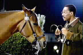 Eddie Murphy and horse in movie Dr. Doolittle