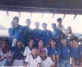 Group photo in a pavilion in Sungei Buloh