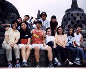 Group photo at the ancient temple of Borobudor