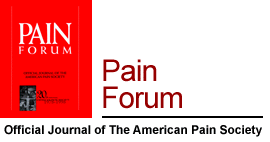 Pain Forum - NO LONGER PUBLISHED, see Journal of Pain