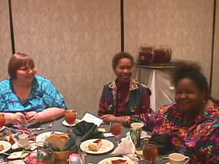 Image: Three women at table