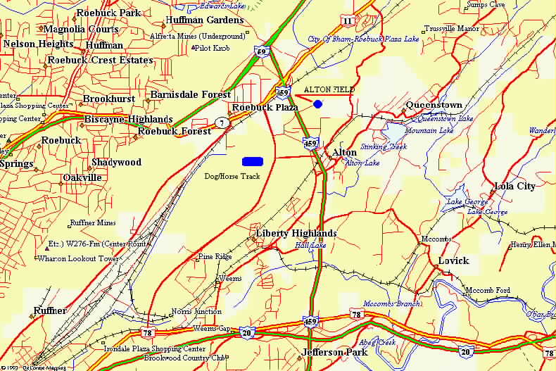 Map to Alton Field