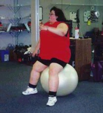 Image:  Melissa on exercise ball