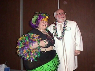 Image: Informal portrait of a man and a woman in costume.