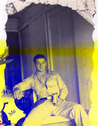 Lou sittin' with a beer